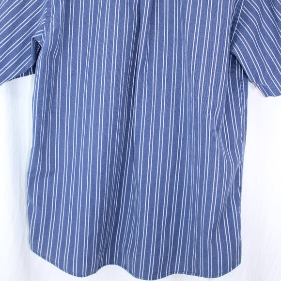 Polo Ralph Lauren Shirt Men XL Blue Striped Red Pony Short Sleeve Button Down - Picture 4 of 5